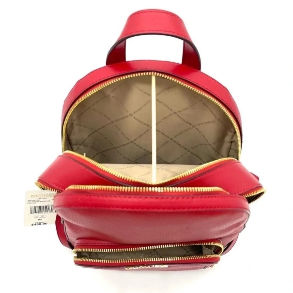 Michael Kors Medium Jaycee Backpack Red/Gold - Picture 11 of 13